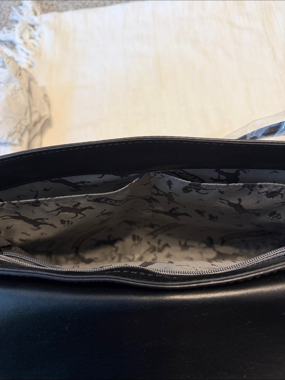 LONGCHAMP NWT Cavalcade Shoulder Bag, Large Size, Black Leather - Picture 11 of 12